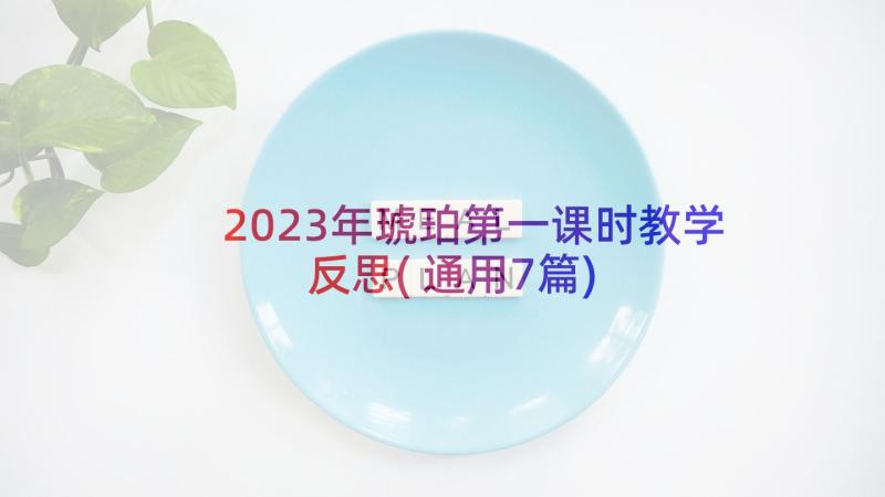 2023年琥珀第一课时教学反思(通用7篇)