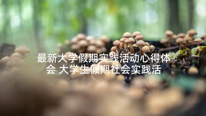 最新大学假期实践活动心得体会 大学生假期社会实践活动报告(优秀6篇)