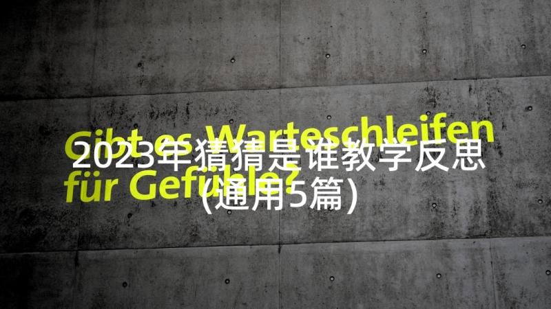 2023年猜猜是谁教学反思(通用5篇)