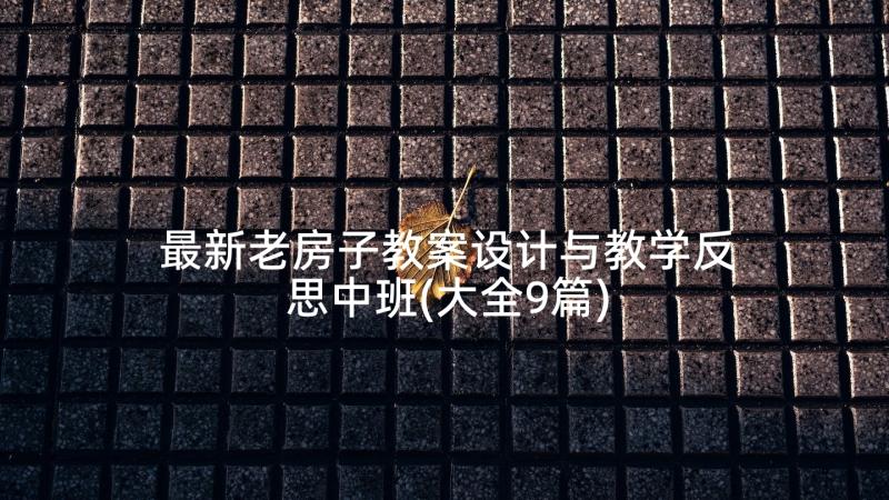 最新老房子教案设计与教学反思中班(大全9篇)