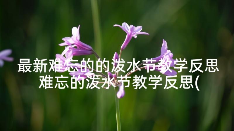 最新难忘的的泼水节教学反思 难忘的泼水节教学反思(汇总5篇)