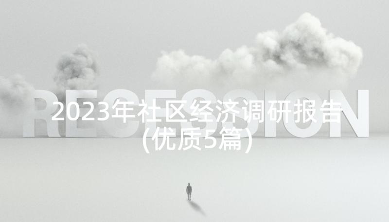 2023年社区经济调研报告(优质5篇)