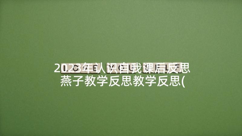 2023年认识自我课后反思 燕子教学反思教学反思(实用9篇)