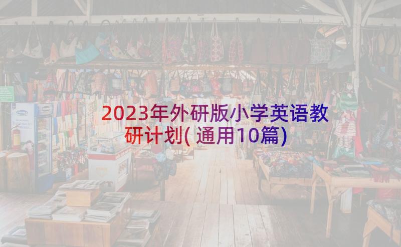 2023年外研版小学英语教研计划(通用10篇)