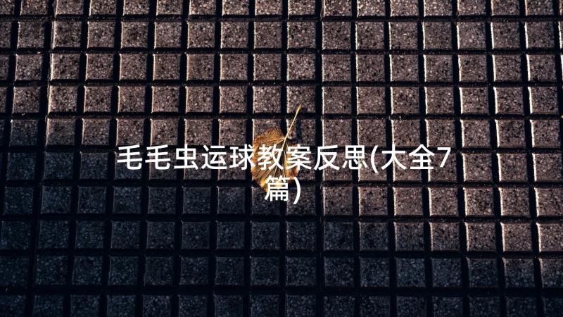 毛毛虫运球教案反思(大全7篇)