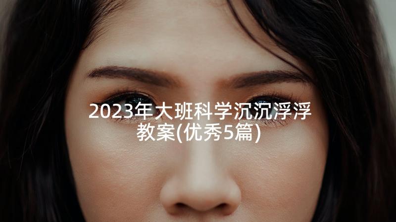 2023年大班科学沉沉浮浮教案(优秀5篇)