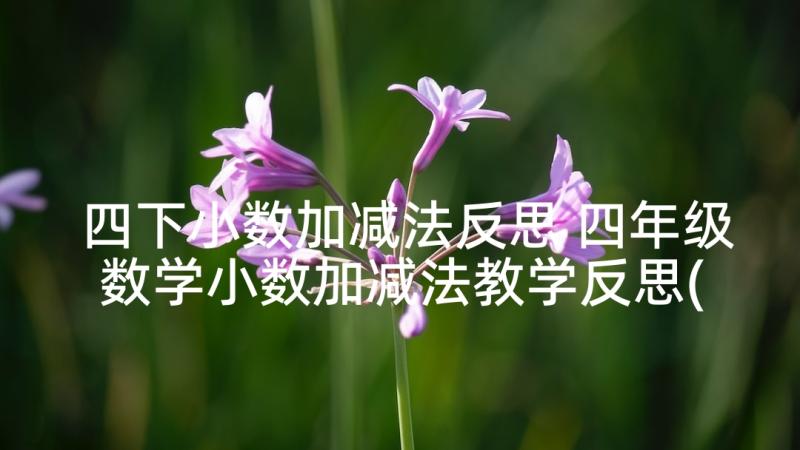 四下小数加减法反思 四年级数学小数加减法教学反思(汇总5篇)