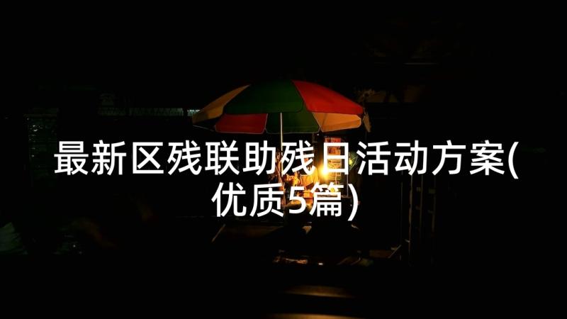 最新区残联助残日活动方案(优质5篇)