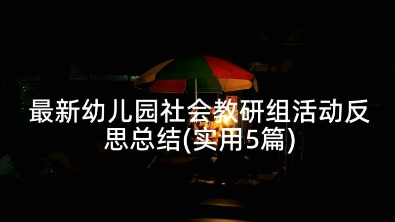 最新幼儿园社会教研组活动反思总结(实用5篇)