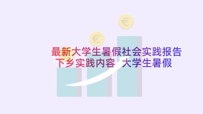 最新大学生暑假社会实践报告下乡实践内容 大学生暑假社会实践报告社会实践(通用10篇)