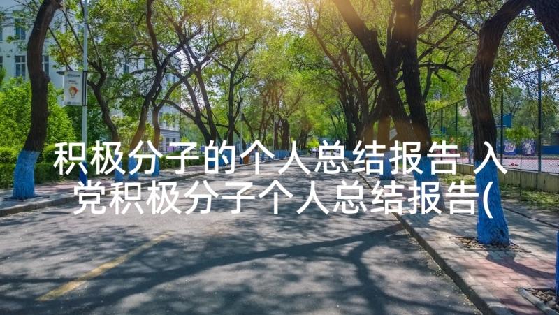 积极分子的个人总结报告 入党积极分子个人总结报告(优秀5篇)