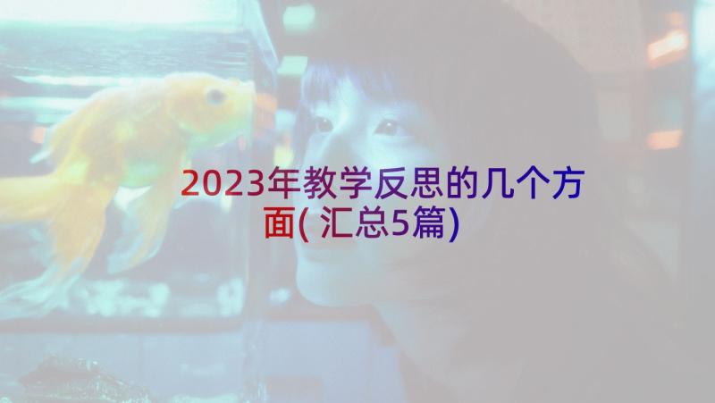 2023年教学反思的几个方面(汇总5篇)