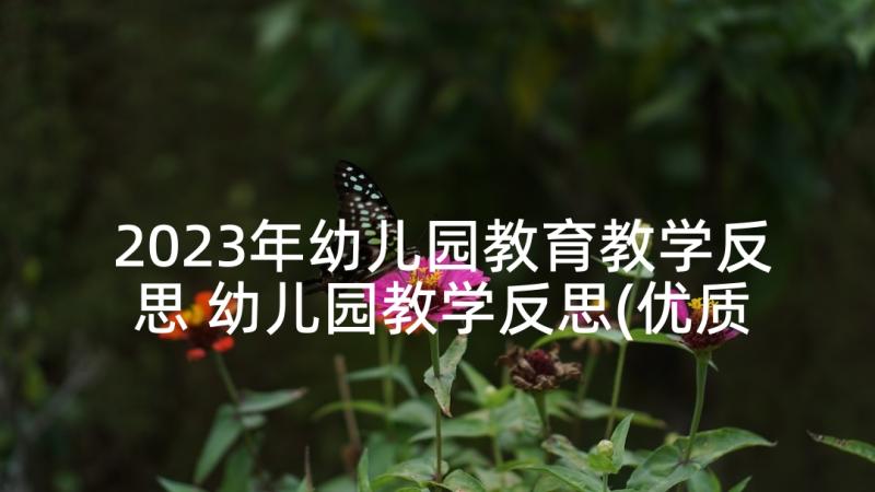 2023年幼儿园教育教学反思 幼儿园教学反思(优质5篇)