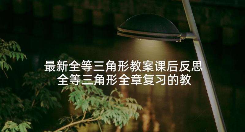 最新全等三角形教案课后反思 全等三角形全章复习的教学反思(精选5篇)