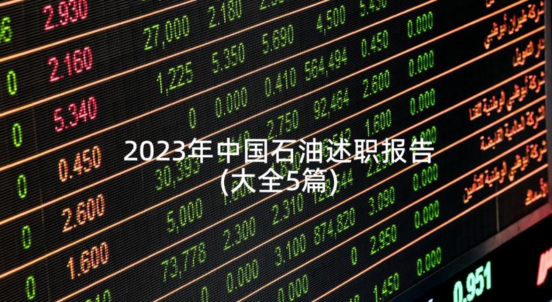2023年中国石油述职报告(大全5篇)