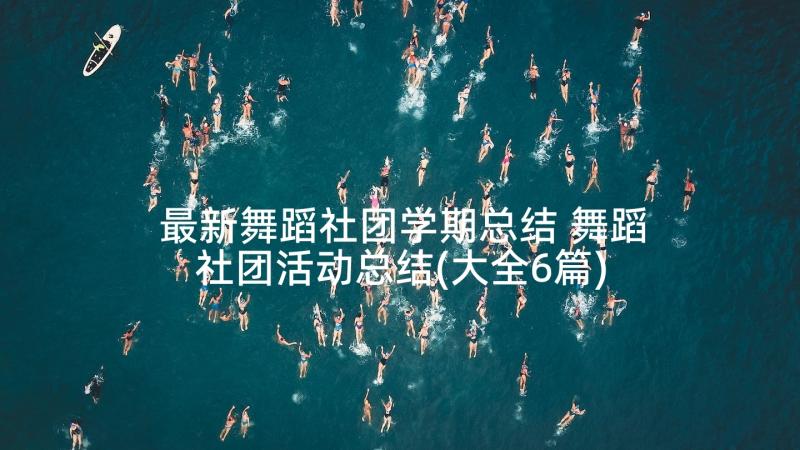 最新舞蹈社团学期总结 舞蹈社团活动总结(大全6篇)