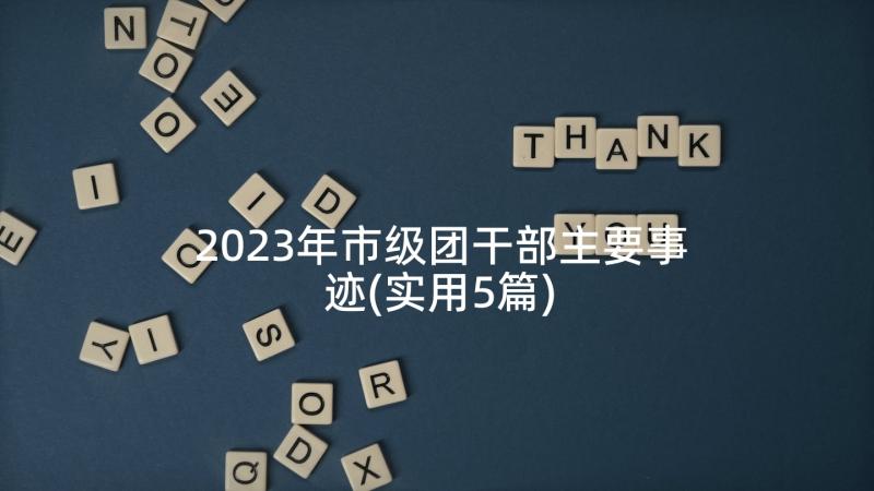 2023年市级团干部主要事迹(实用5篇)