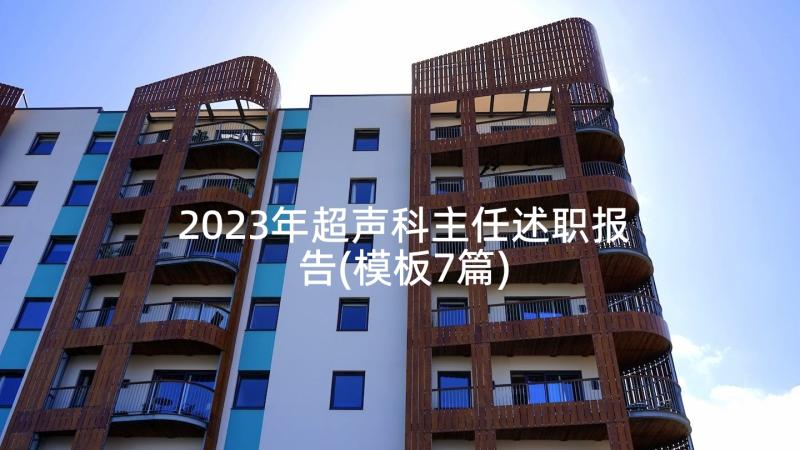 2023年超声科主任述职报告(模板7篇)