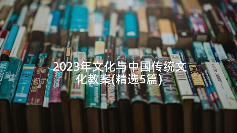 2023年文化与中国传统文化教案(精选5篇)