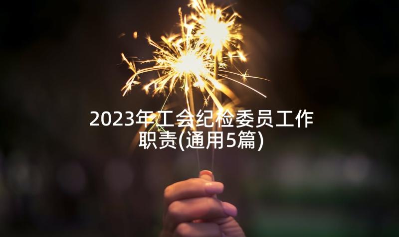 2023年工会纪检委员工作职责(通用5篇)
