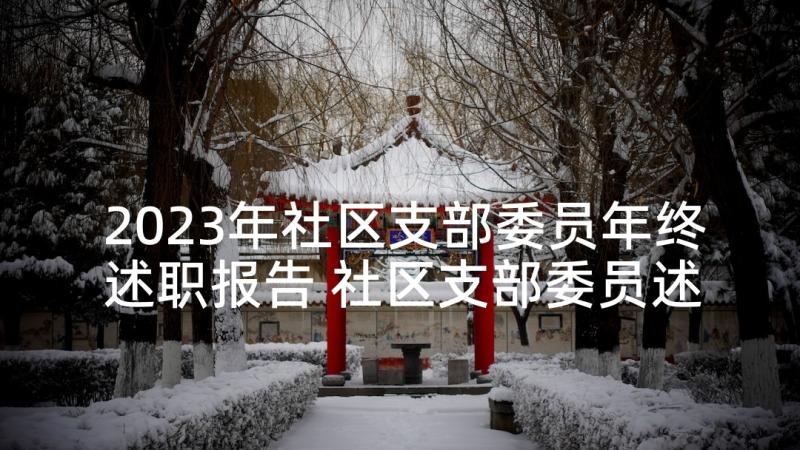 2023年社区支部委员年终述职报告 社区支部委员述职报告(模板7篇)