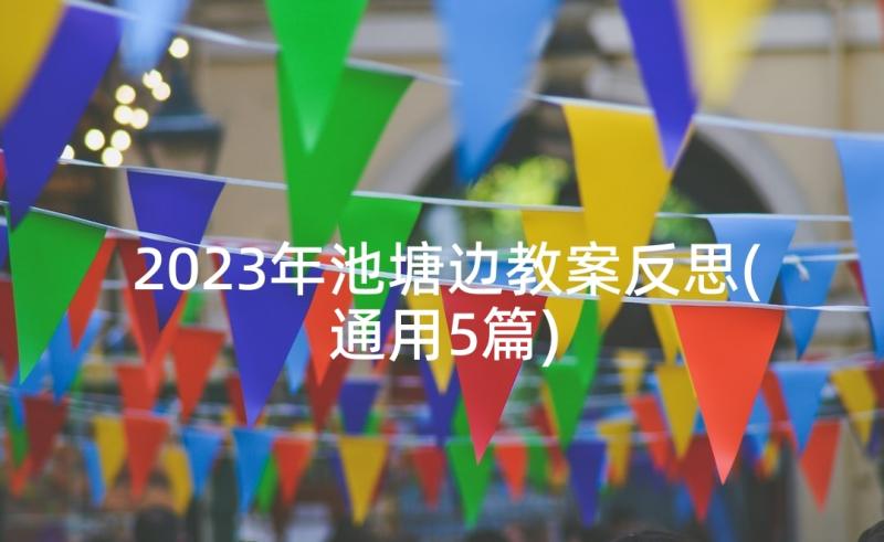 2023年池塘边教案反思(通用5篇)