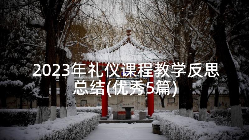 2023年礼仪课程教学反思总结(优秀5篇)