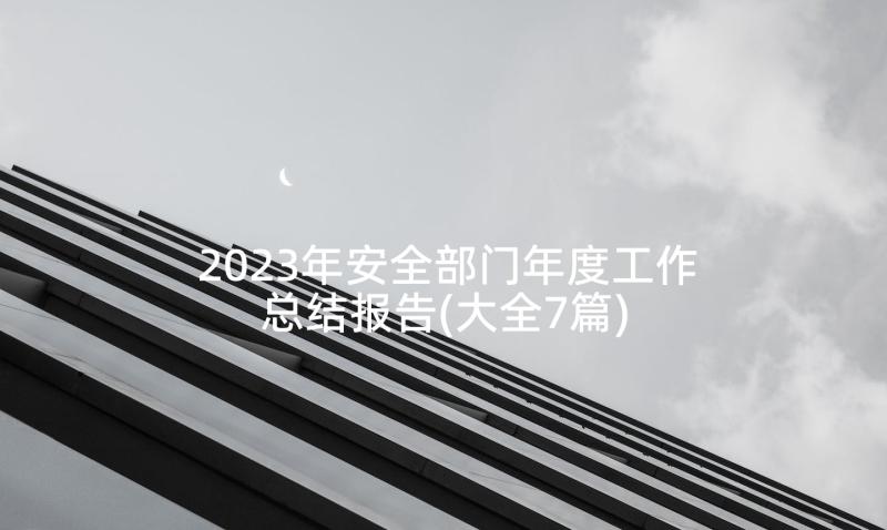 2023年安全部门年度工作总结报告(大全7篇)