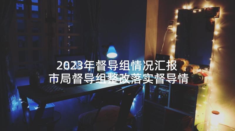 2023年督导组情况汇报 市局督导组整改落实督导情况报告(实用5篇)