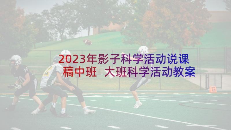 2023年影子科学活动说课稿中班 大班科学活动教案影子(汇总5篇)