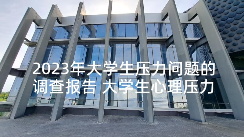 2023年大学生压力问题的调查报告 大学生心理压力问题调查报告(优质5篇)