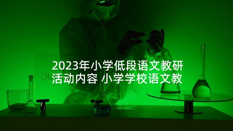 2023年小学低段语文教研活动内容 小学学校语文教研活动心得体会(模板5篇)