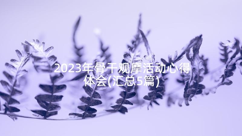 2023年骨干观摩活动心得体会(汇总5篇)