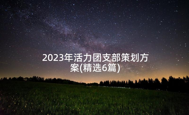 2023年活力团支部策划方案(精选6篇)