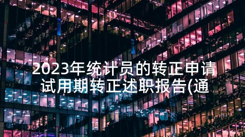 2023年统计员的转正申请 试用期转正述职报告(通用5篇)