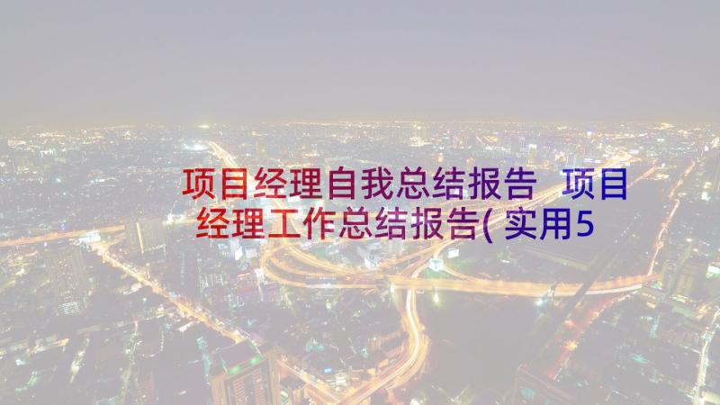 项目经理自我总结报告 项目经理工作总结报告(实用5篇)