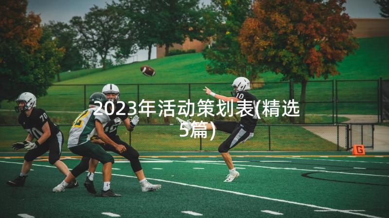 2023年活动策划表(精选5篇)