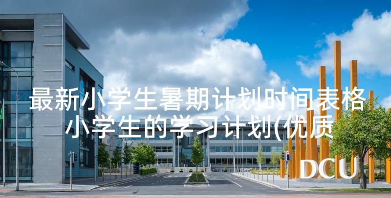 最新小学生暑期计划时间表格 小学生的学习计划(优质5篇)