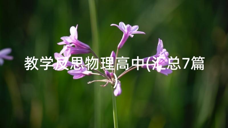 教学反思物理高中(汇总7篇)