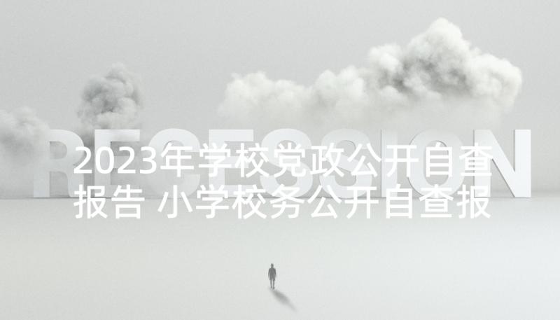 2023年学校党政公开自查报告 小学校务公开自查报告(精选5篇)