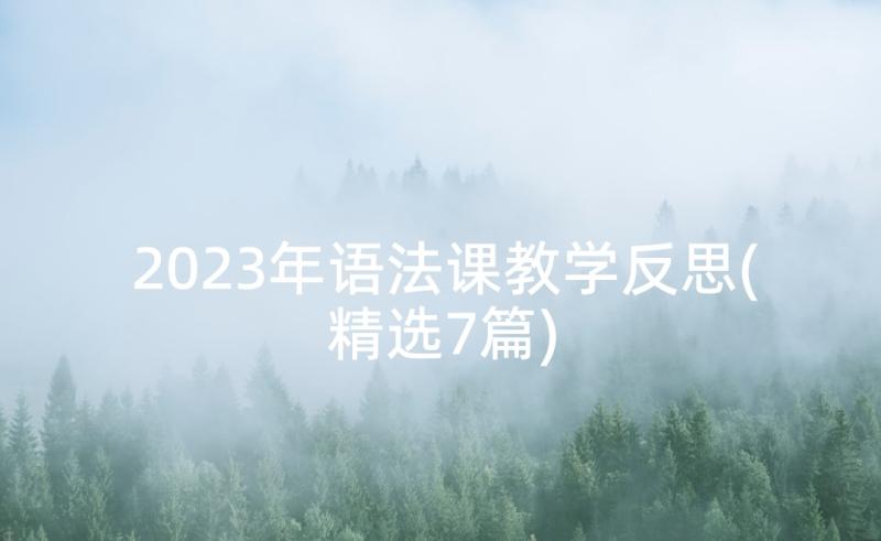 2023年语法课教学反思(精选7篇)