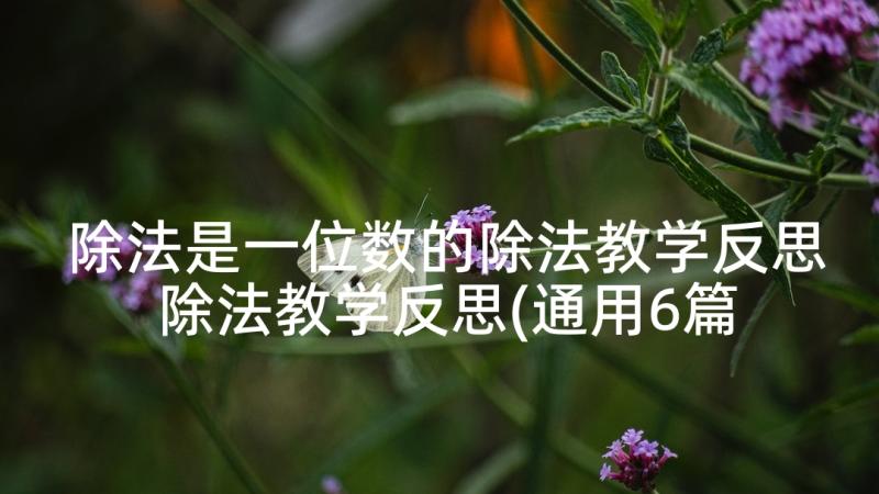 除法是一位数的除法教学反思 除法教学反思(通用6篇)