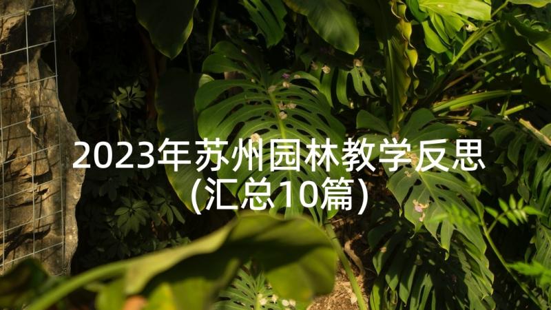 2023年苏州园林教学反思(汇总10篇)