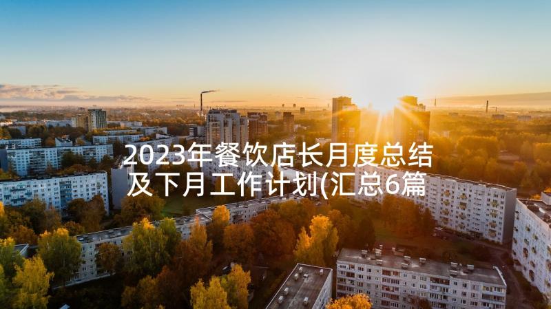 2023年餐饮店长月度总结及下月工作计划(汇总6篇)