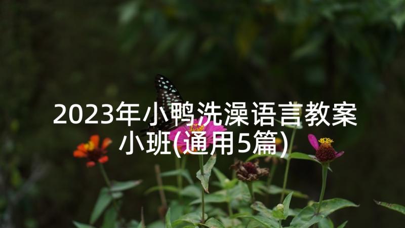 2023年小鸭洗澡语言教案小班(通用5篇)