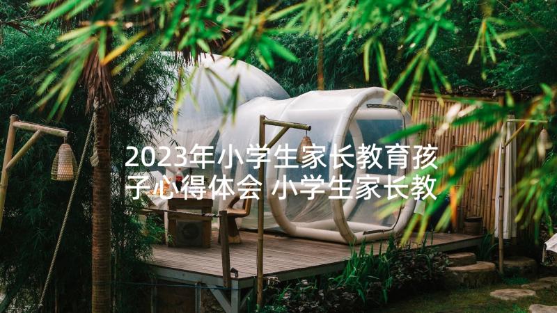 2023年小学生家长教育孩子心得体会 小学生家长教育孩子的心得体会(精选5篇)