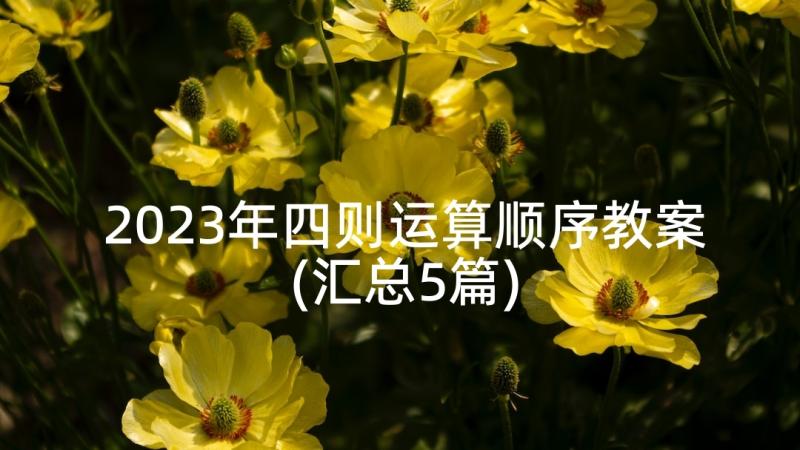 2023年四则运算顺序教案(汇总5篇)