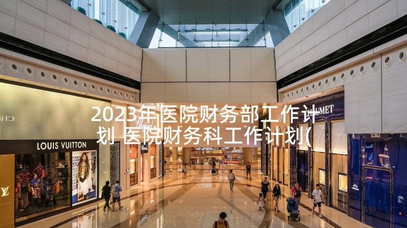 2023年医院财务部工作计划 医院财务科工作计划(精选5篇)