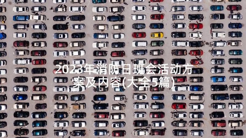 2023年消防日班会活动方案及内容(大全5篇)