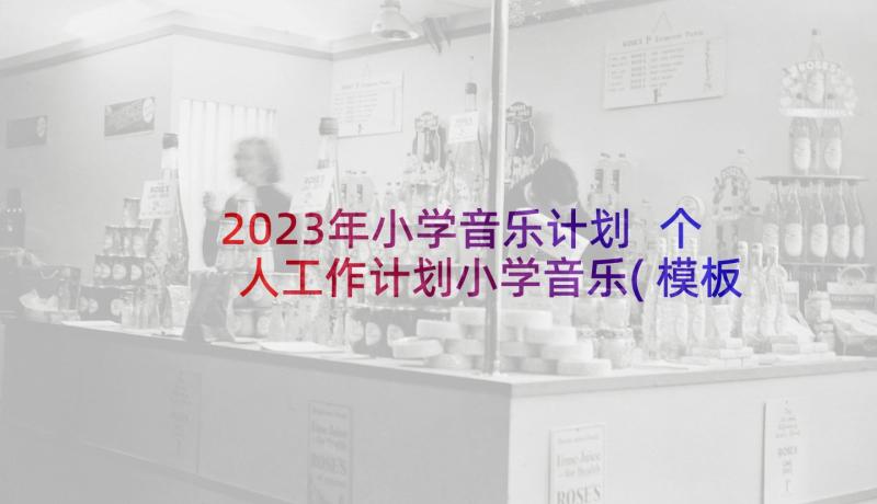 2023年小学音乐计划 个人工作计划小学音乐(模板6篇)